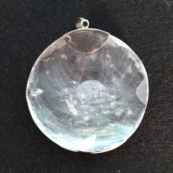 3’’ Bold Unique Vintage 925 Sterling Silver Seashell Inlay Rose Pendant – 26.36g - Picture 11 of 13